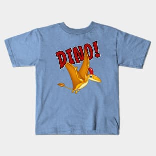 Cute Happy Dinosaur Flying Dino Kids T-Shirt